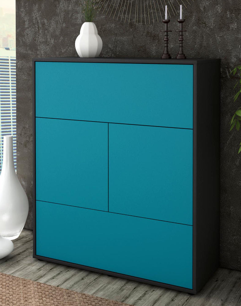 Highboard Irene, Türkis Seite (92x108x35cm) - Dekati GmbH