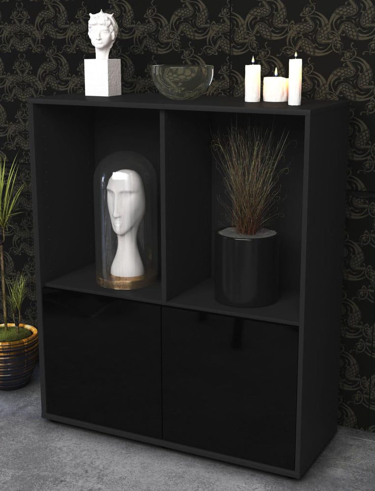 Highboard Ivona, Schwarz Seite (92x108x35cm) - Dekati GmbH