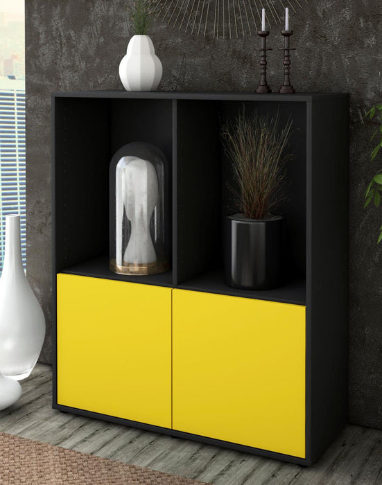 Highboard Ivona, Gelb Seite (92x108x35cm) - Dekati GmbH