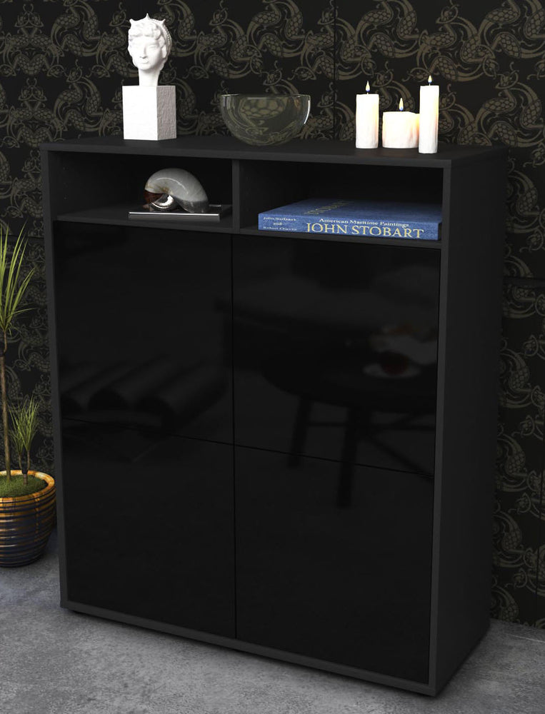 Highboard Jade, Schwarz Seite (92x108x35cm) - Dekati GmbH