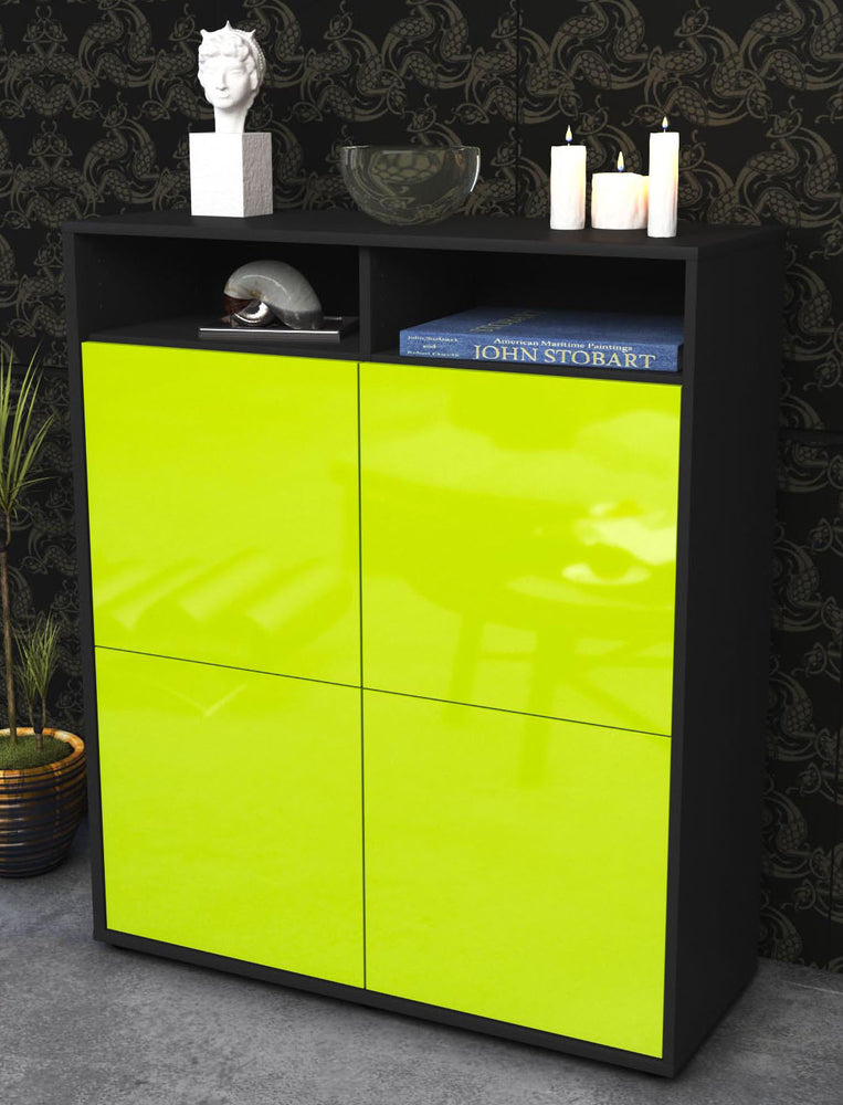 Highboard Jade, Grün Seite (92x108x35cm) - Dekati GmbH