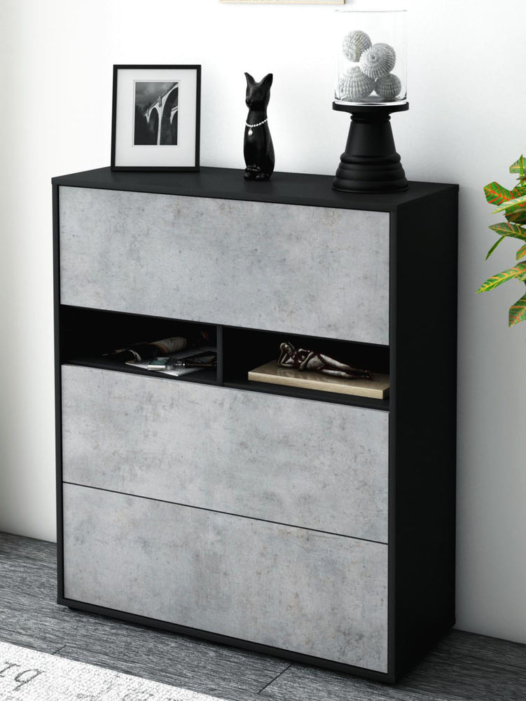 Highboard Janine, Beton Seite (92x108x35cm) - Dekati GmbH