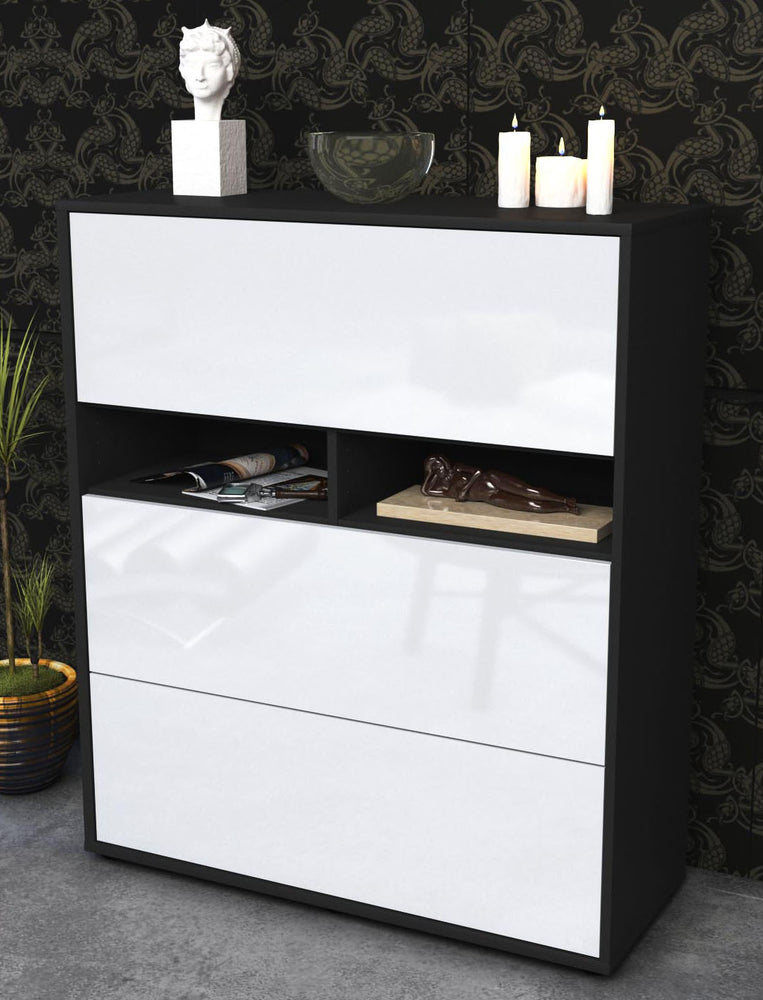 Highboard Janine, Weiß Seite (92x108x35cm) - Dekati GmbH