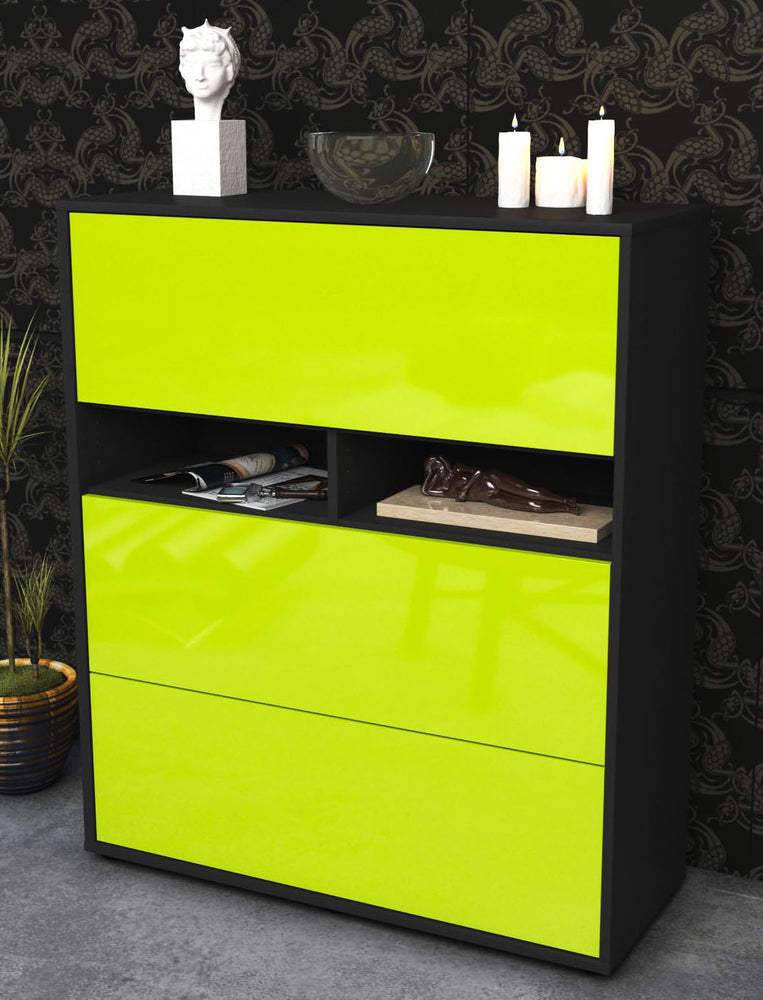 Highboard Janine, Grün Seite (92x108x35cm) - Dekati GmbH