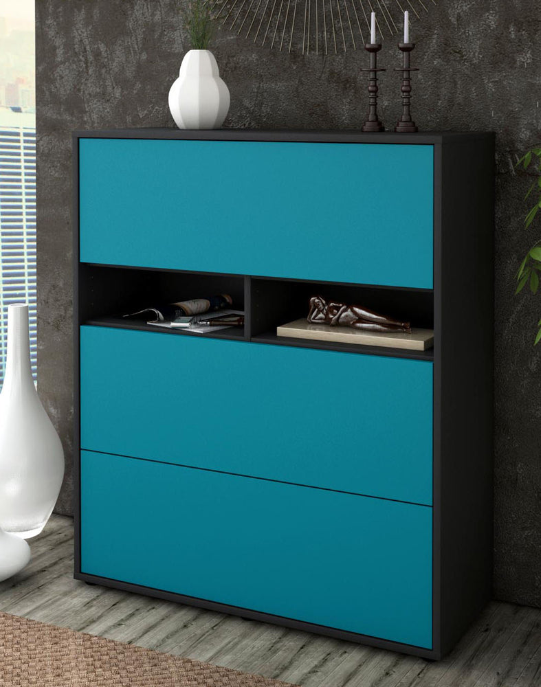 Highboard Janine, Türkis Seite (92x108x35cm) - Dekati GmbH