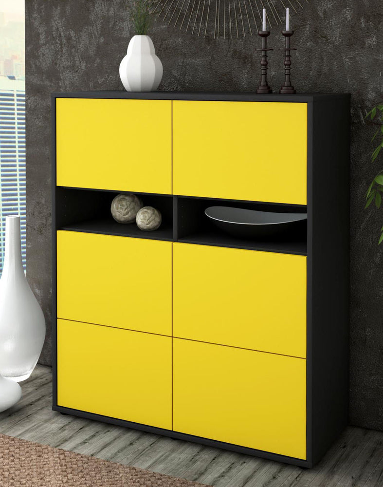 Highboard Jasmin, Gelb Seite (92x108x35cm) - Dekati GmbH