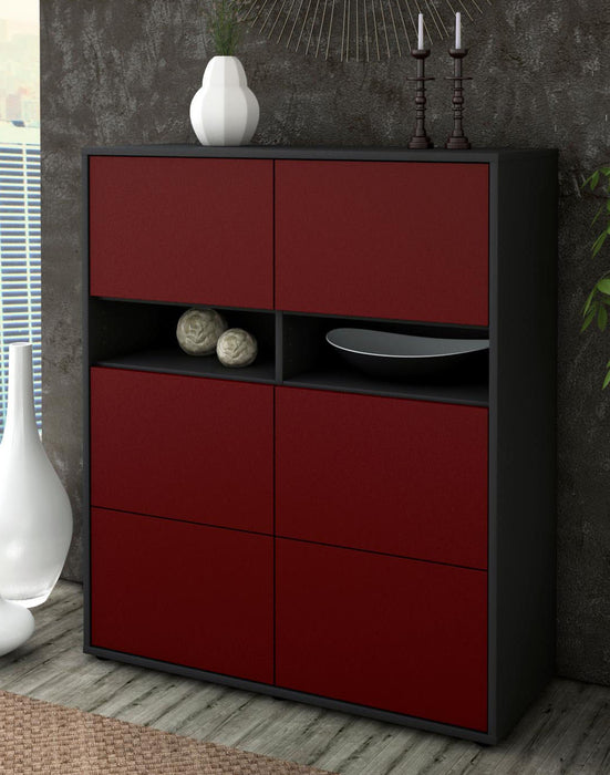 Highboard Jasmin, Bordeaux Seite (92x108x35cm) - Dekati GmbH