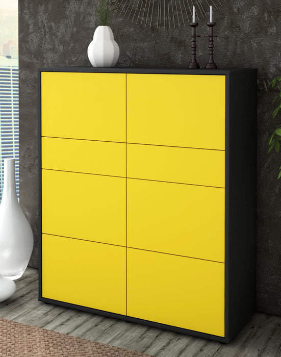 Highboard Jenna, Gelb Seite (92x108x35cm) - Dekati GmbH