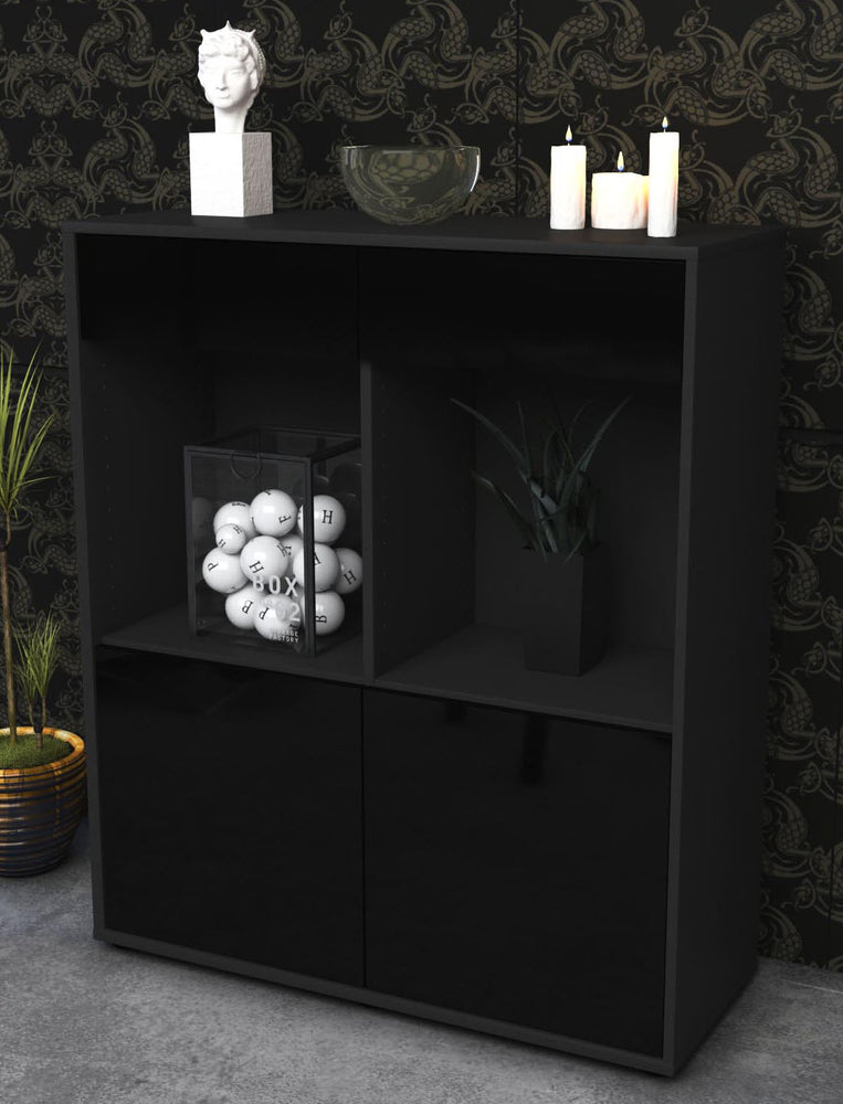 Highboard Joana, Schwarz Seite (92x108x35cm) - Dekati GmbH