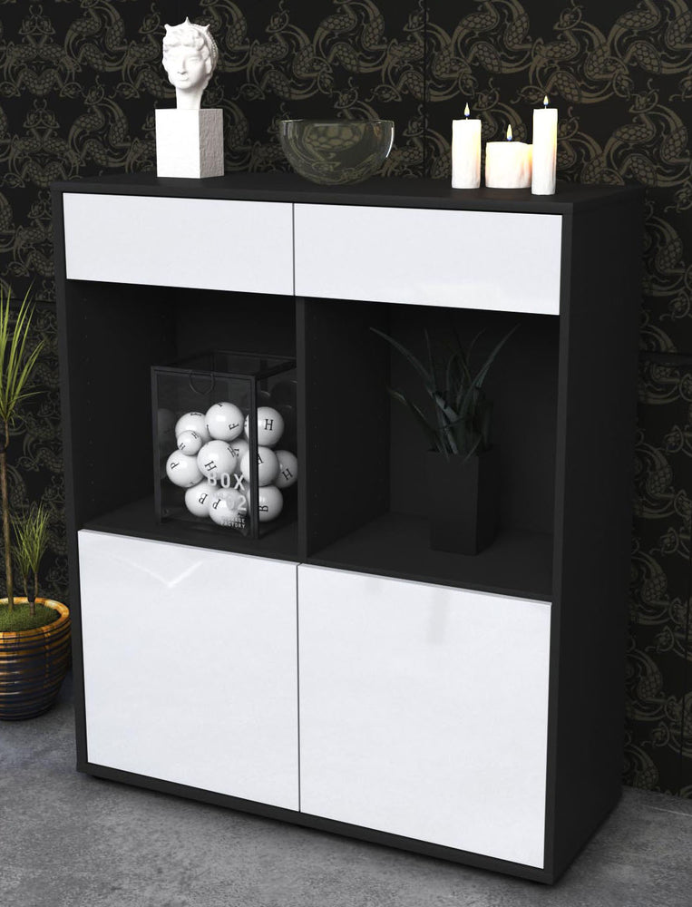 Highboard Joana, Weiß Seite (92x108x35cm) - Dekati GmbH