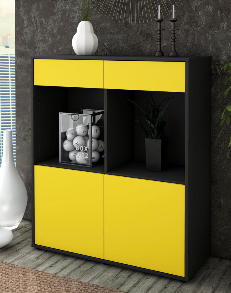 Highboard Joana, Gelb Seite (92x108x35cm) - Dekati GmbH