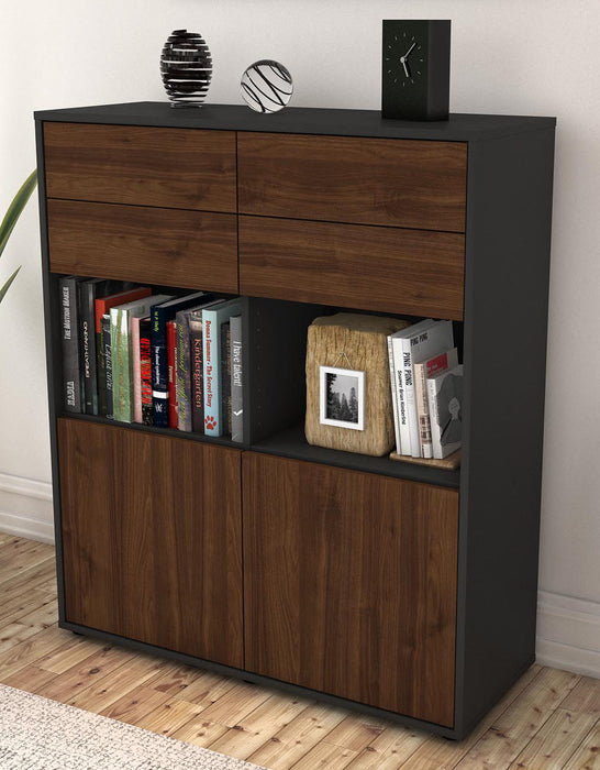 Highboard Joelina, Walnuss Seite (92x108x35cm) - Dekati GmbH