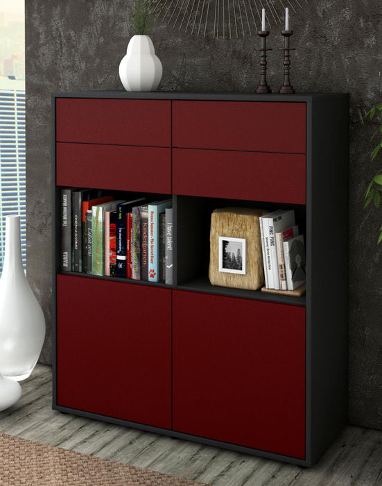 Highboard Joelina, Bordeaux Seite (92x108x35cm) - Dekati GmbH