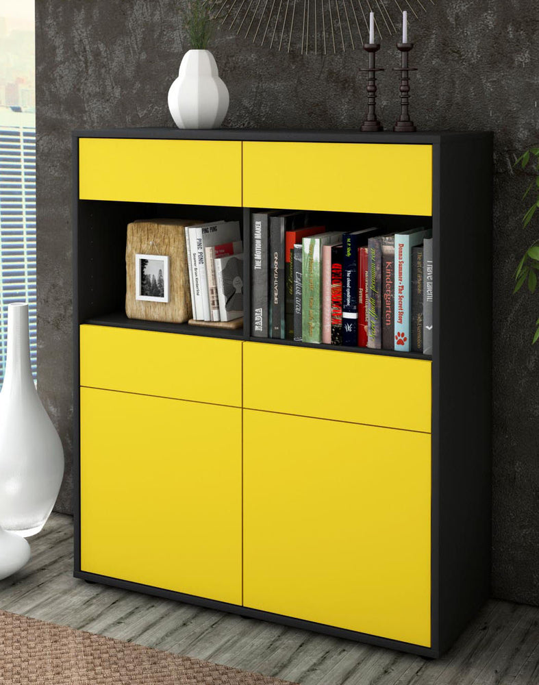 Highboard Jolanda, Gelb Seite (92x108x35cm) - Dekati GmbH