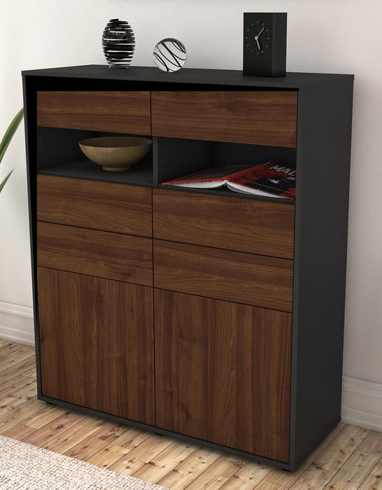 Highboard Jolina, Walnuss Seite (92x108x35cm) - Dekati GmbH