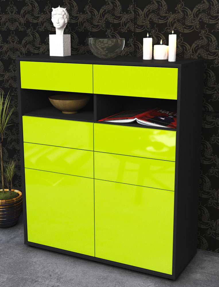 Highboard Jolina, Grün Seite (92x108x35cm) - Dekati GmbH