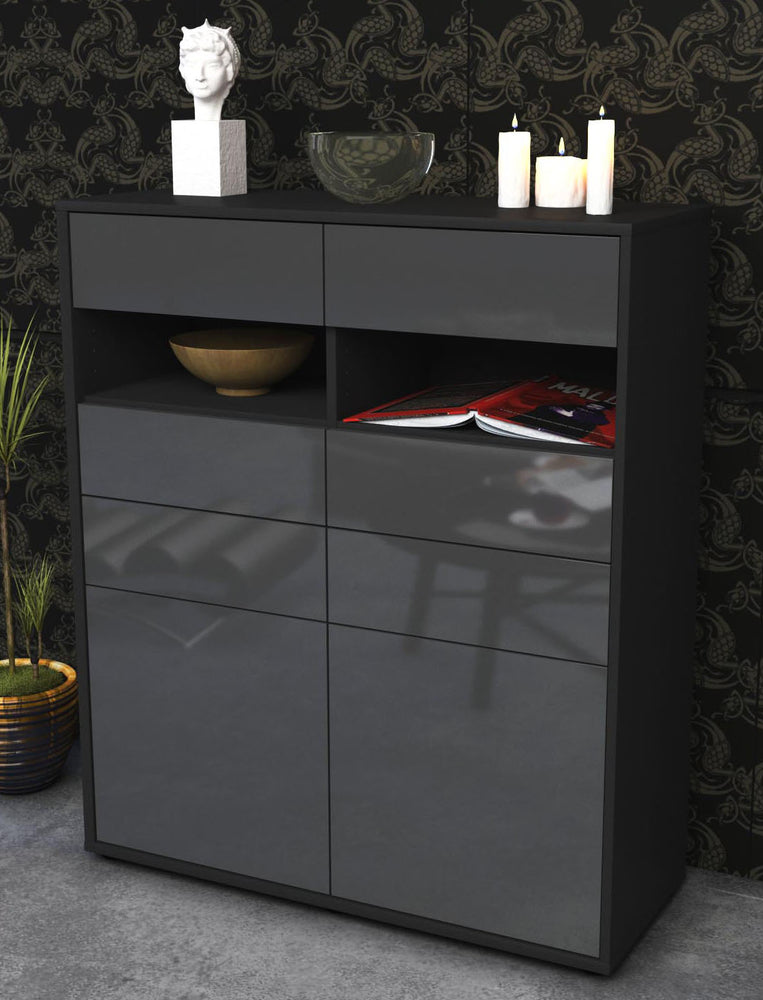 Highboard Jolina, Grau Seite (92x108x35cm) - Dekati GmbH