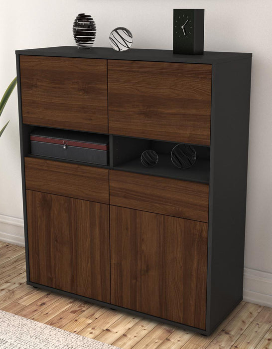 Highboard Josefina, Walnuss Seite (92x108x35cm) - Dekati GmbH