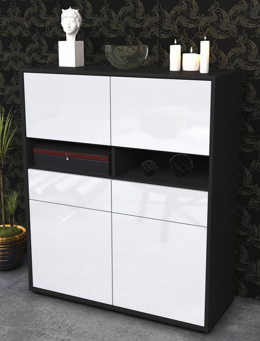 Highboard Josefina, Weiß Seite (92x108x35cm) - Dekati GmbH