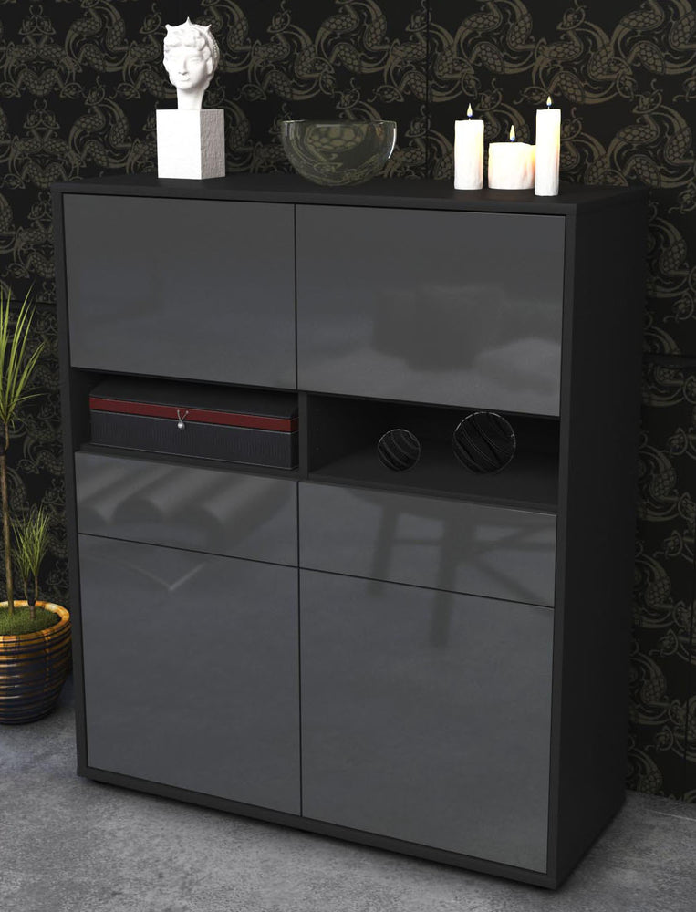 Highboard Josefina, Grau Seite (92x108x35cm) - Dekati GmbH