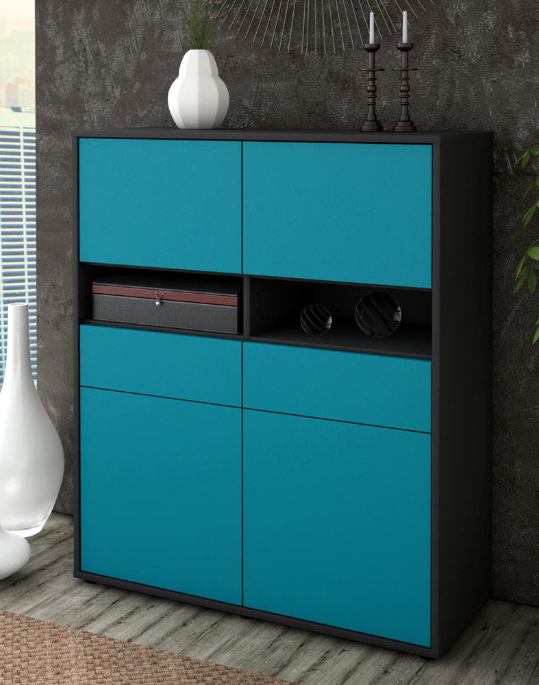 Highboard Josefina, Türkis Seite (92x108x35cm) - Dekati GmbH