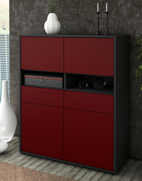 Highboard Josefina, Bordeaux Seite (92x108x35cm) - Dekati GmbH