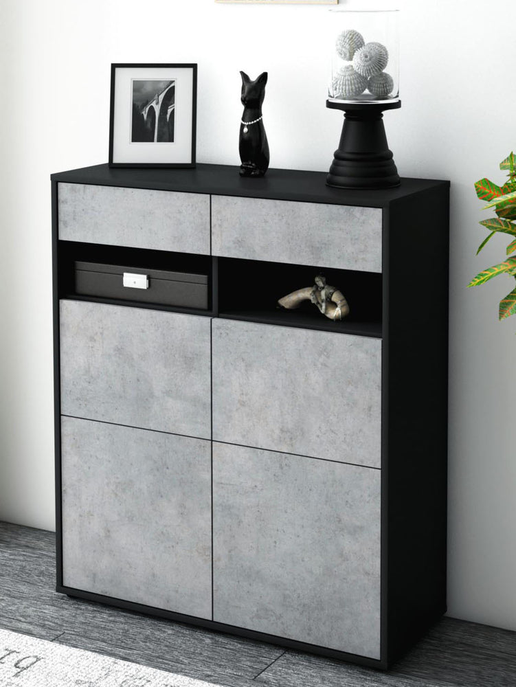 Highboard Juliana, Beton Seite (92x108x35cm) - Dekati GmbH