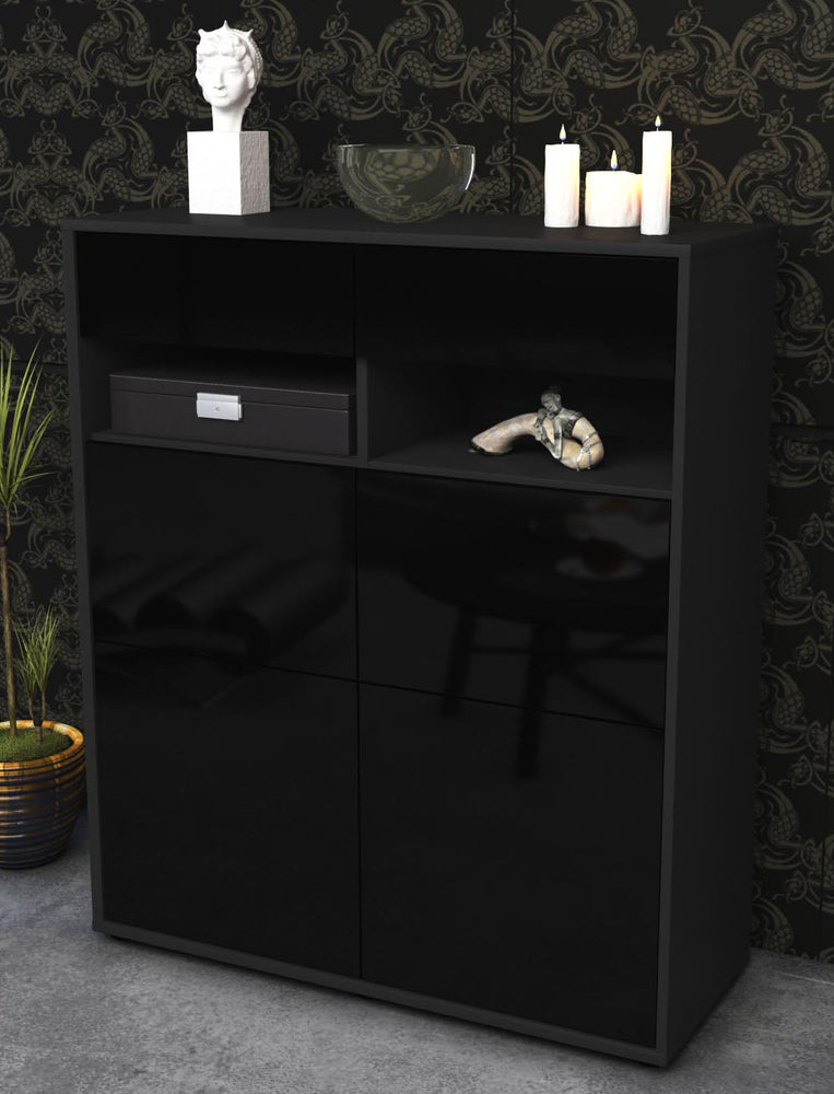 Highboard Juliana, Schwarz Seite (92x108x35cm) - Dekati GmbH