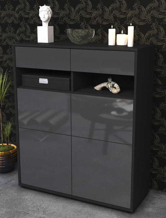 Highboard Juliana, Grau Seite (92x108x35cm) - Dekati GmbH