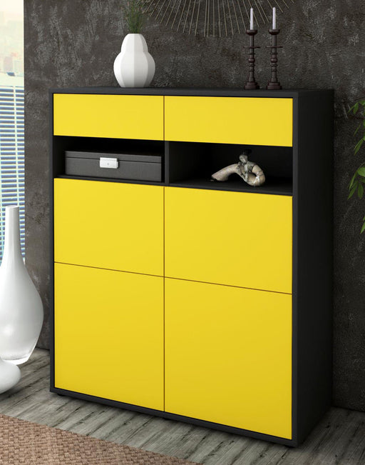 Highboard Juliana, Gelb Seite (92x108x35cm) - Dekati GmbH