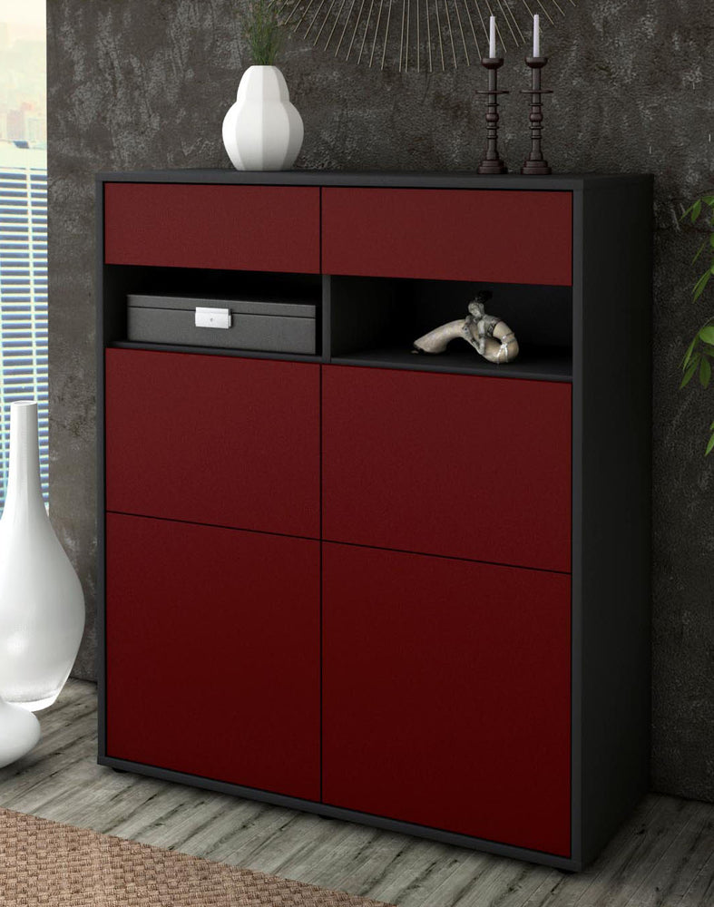 Highboard Juliana, Bordeaux Seite (92x108x35cm) - Dekati GmbH