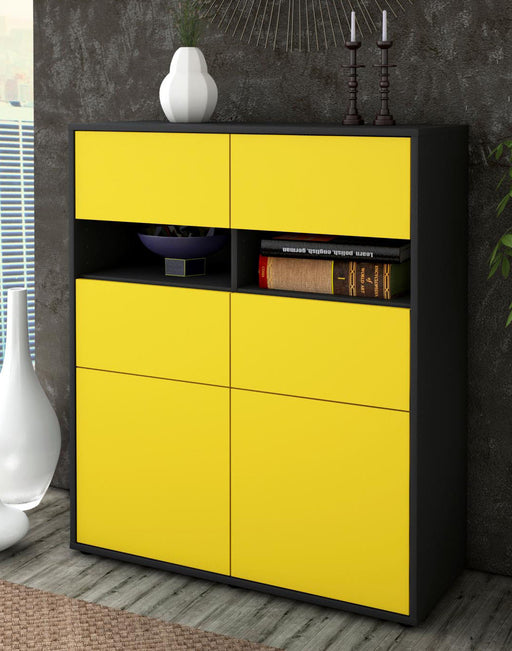 Highboard Karlotta, Gelb Seite (92x108x35cm) - Dekati GmbH