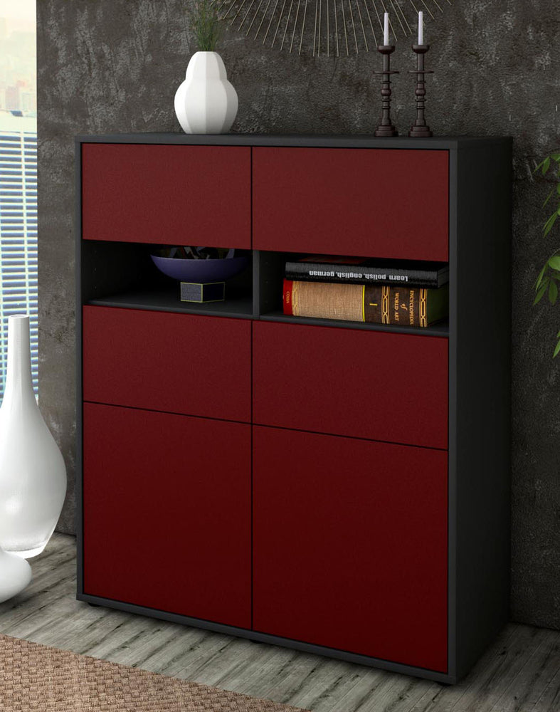 Highboard Karlotta, Bordeaux Seite (92x108x35cm) - Dekati GmbH