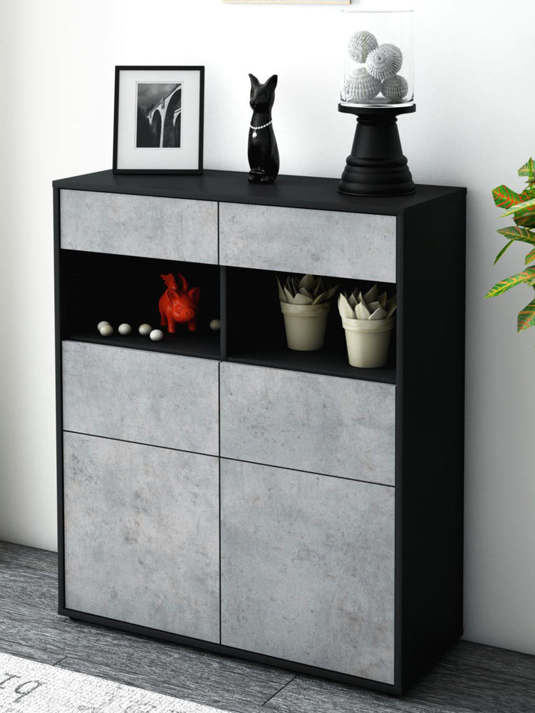 Highboard Karolin, Beton Seite (92x108x35cm) - Dekati GmbH