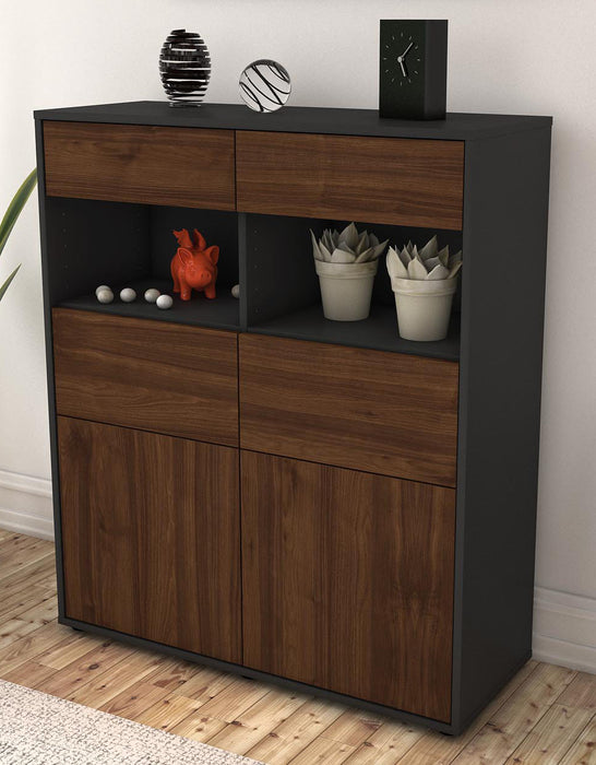 Highboard Karolin, Walnuss Seite (92x108x35cm) - Dekati GmbH