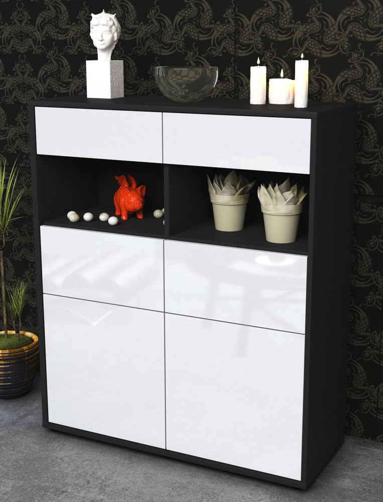 Highboard Karolin, Weiß Seite (92x108x35cm) - Dekati GmbH