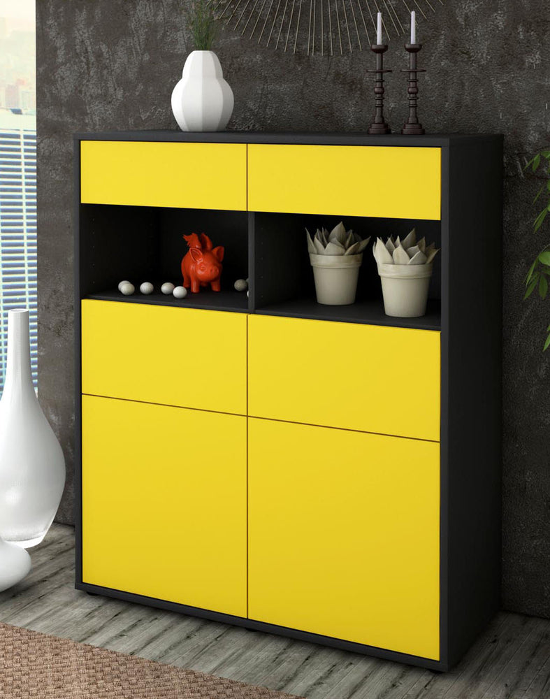 Highboard Karolin, Gelb Seite (92x108x35cm) - Dekati GmbH