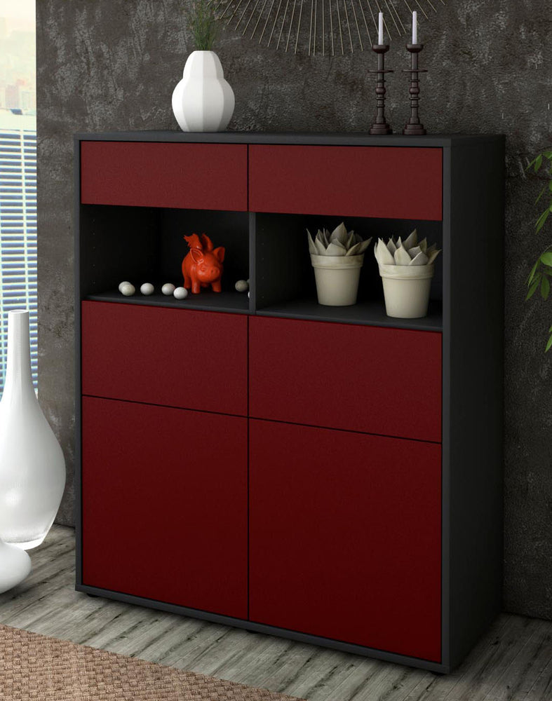 Highboard Karolin, Bordeaux Seite (92x108x35cm) - Dekati GmbH