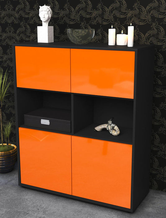 Highboard Katyna, Orange Seite (92x108x35cm) - Dekati GmbH