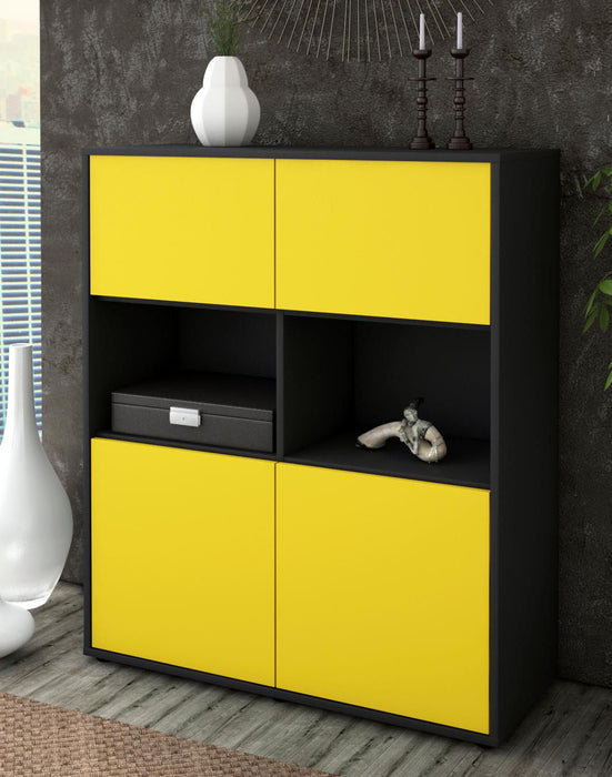 Highboard Katyna, Gelb Seite (92x108x35cm) - Dekati GmbH