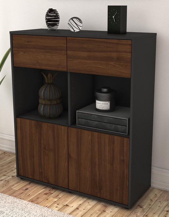 Highboard Ketty, Walnuss Seite (92x108x35cm) - Dekati GmbH