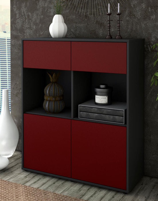 Highboard Ketty, Bordeaux Seite (92x108x35cm) - Dekati GmbH