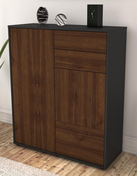 Highboard Kiara, Walnuss Seite (92x108x35cm) - Dekati GmbH