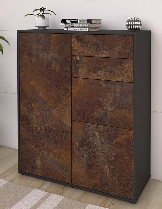 Highboard Kira, Rost Seite (92x108x35cm) - Dekati GmbH