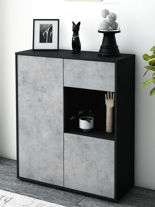 Highboard Larina, Beton Seite (92x108x35cm) - Dekati GmbH