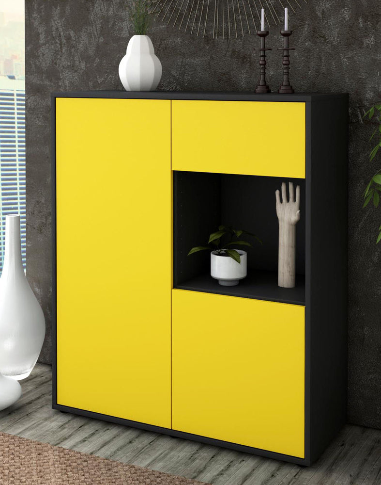 Highboard Larina, Gelb Seite (92x108x35cm) - Dekati GmbH