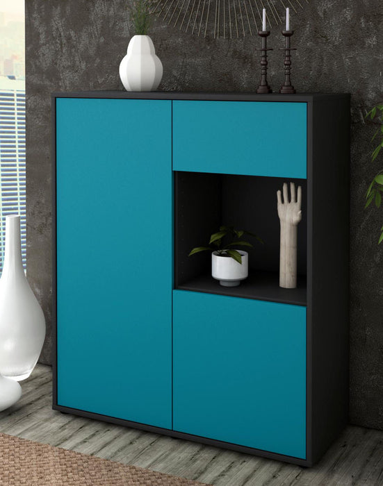 Highboard Larina, Türkis Seite (92x108x35cm) - Dekati GmbH