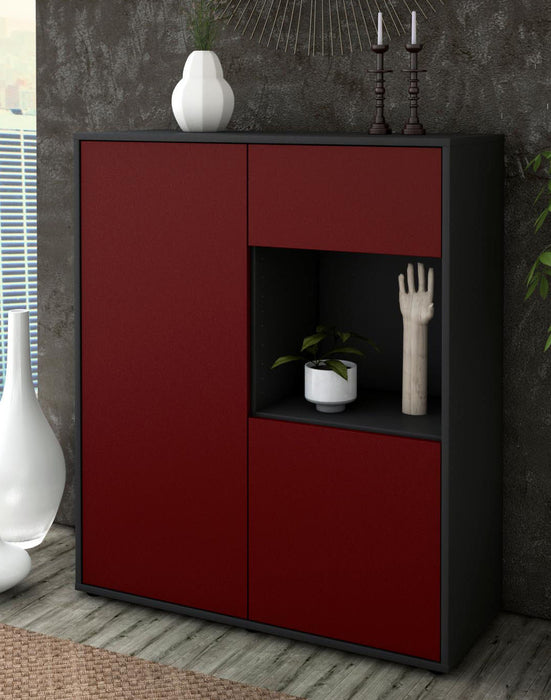 Highboard Larina, Bordeaux Seite (92x108x35cm) - Dekati GmbH