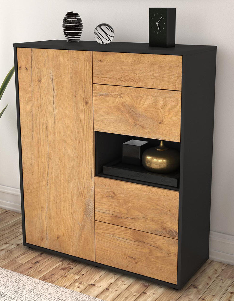 Highboard Larissa, Eiche Seite (92x108x35cm) - Dekati GmbH