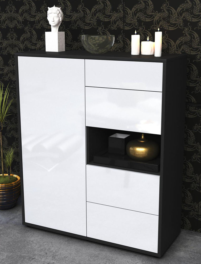 Highboard Larissa, Weiß Seite (92x108x35cm) - Dekati GmbH